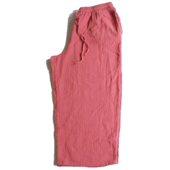 Jessica Simpson Pants - 100% Cotton Cropped Wide Leg Thick Gauze Drawstring Pants L Dusty Coral 50off3